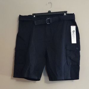 New Ring of Fire Men's size‎ 38 100% cotton belted black cargo shorts